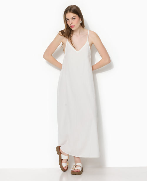 Robe longue en tissu gaufré et rayé - PIMKIE - 5