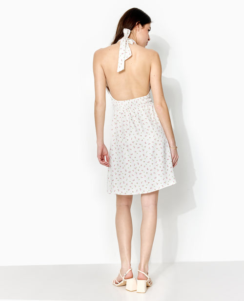 Robe dos-nu tissu satiné motif fleurs - PIMKIE - 6