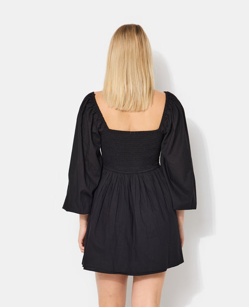 Robe courte en popeline avec manches ballons - PIMKIE - 6