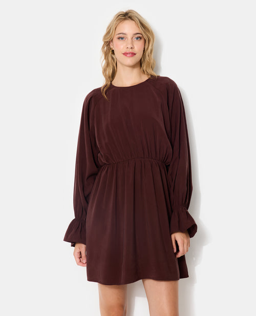 Robe courte avec taille élastiquée en tissu fluide - PIMKIE - 1
