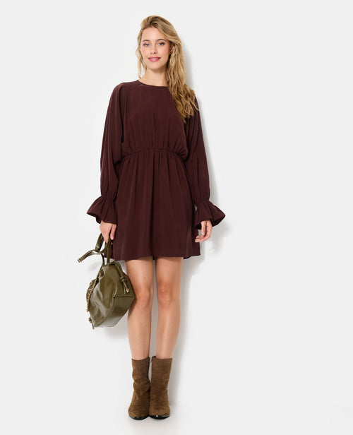 Robe courte avec taille élastiquée en tissu fluide - PIMKIE - 3