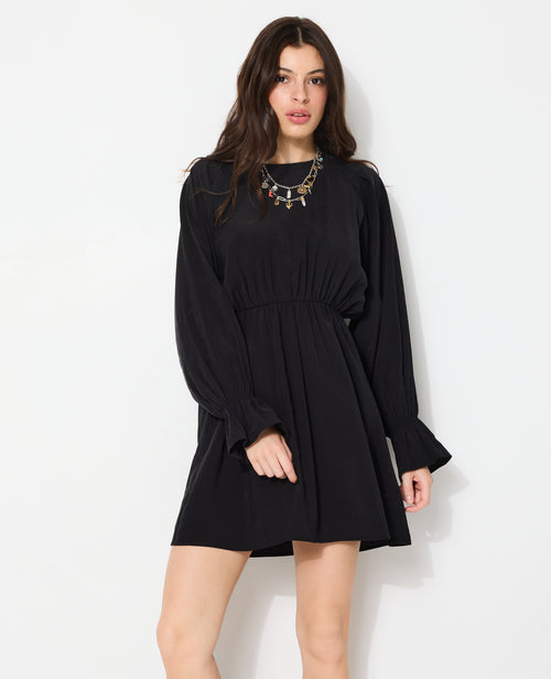 Robe courte avec taille élastiquée en tissu fluide - PIMKIE - 1