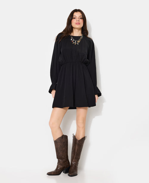 Robe courte avec taille élastiquée en tissu fluide - PIMKIE - 5