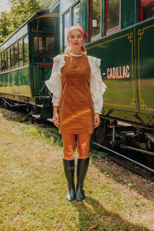 Robe courte larges emmanchures en velours côtelé - PIMKIE - 1