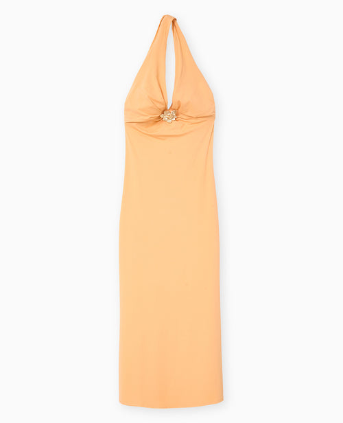 Robe longue dos-nu avec déco bijou fleur - PIMKIE - 4