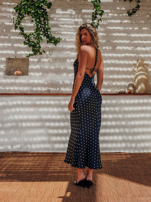 Robe longue dos-nu motif pois - PIMKIE - 2