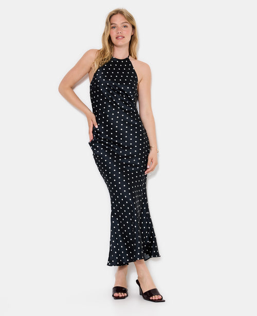 Robe longue dos-nu motif pois - PIMKIE - 5