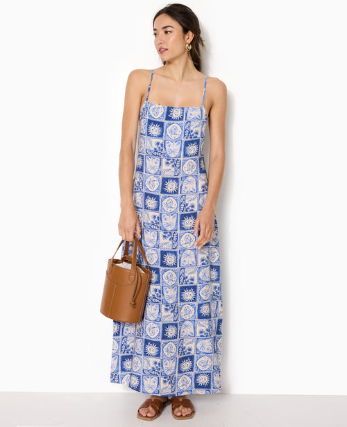 Robe longue à bretelles motif soleils et palmiers - PIMKIE - 3