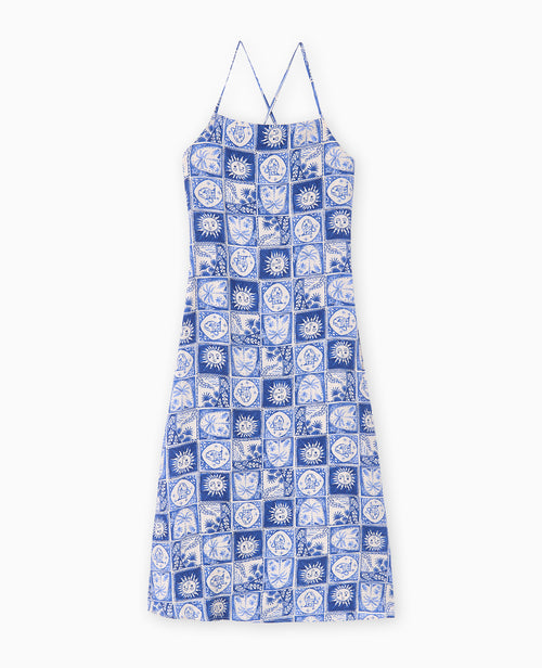 Robe longue à bretelles motif soleils et palmiers - PIMKIE - 4