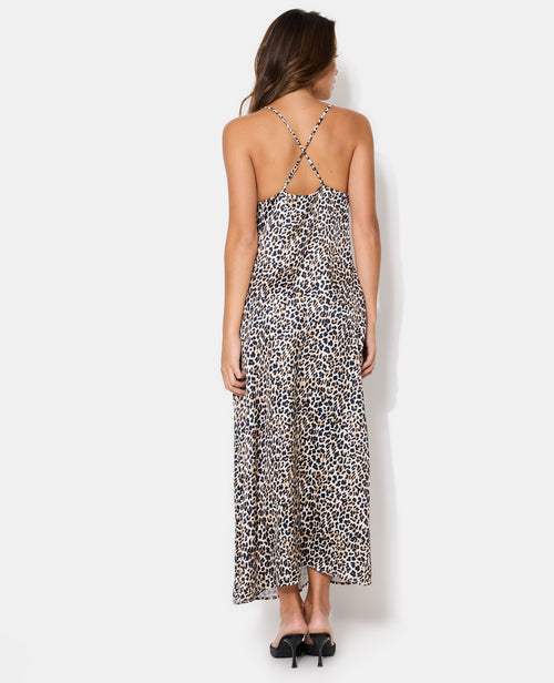 Robe longue satin à bretelles motif léopard - PIMKIE - 6