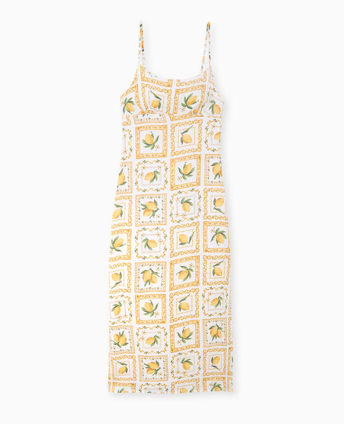 Robe longue encolure empire motif citrons - PIMKIE - 4