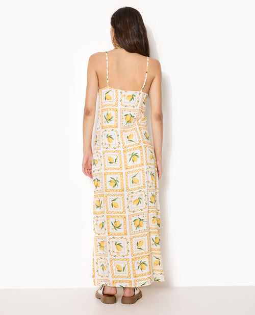 Robe longue encolure empire motif citrons - PIMKIE - 6