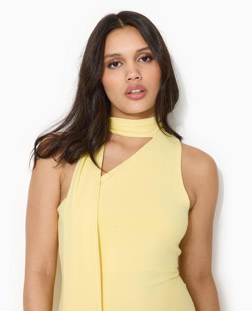 Robe longue et moulante asymétrique avec foulard - PIMKIE - 2