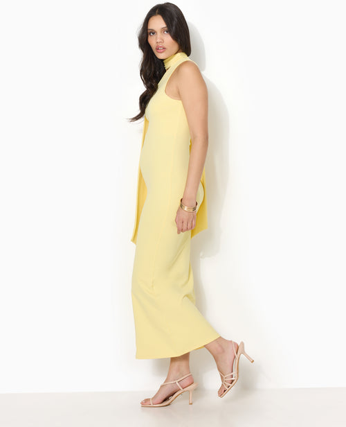 Robe longue et moulante asymétrique avec foulard - PIMKIE - 3