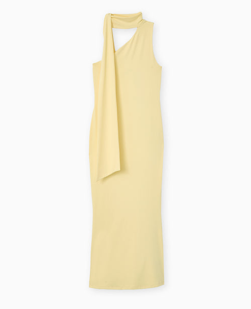 Robe longue et moulante asymétrique avec foulard - PIMKIE - 4