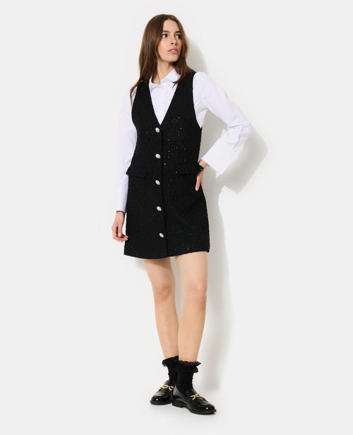 Robe chasuble en tweed avec sequins - PIMKIE - 1