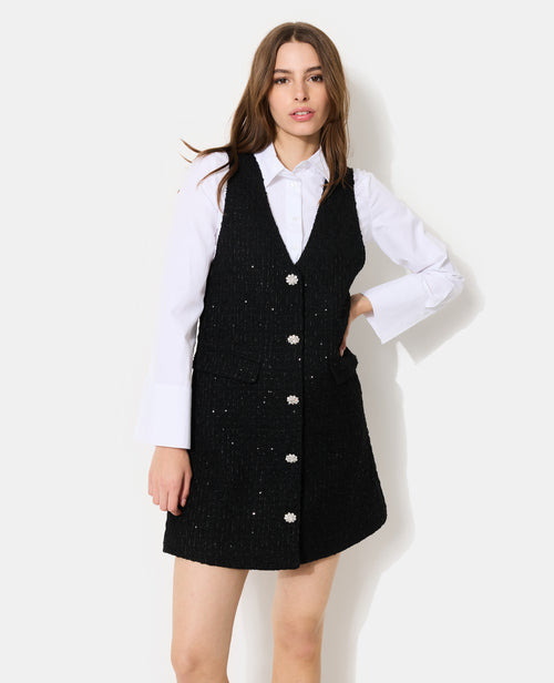 Robe chasuble en tweed avec sequins - PIMKIE - 2