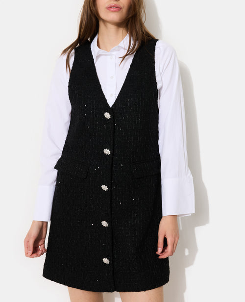 Robe chasuble en tweed avec sequins - PIMKIE - 3