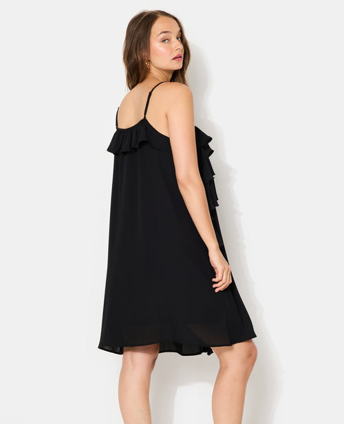 Robe courte en voile avec volants et fleur - PIMKIE - 6