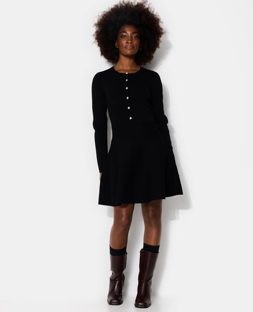 Robe en maille forme patineuse avec boutons - PIMKIE - 1