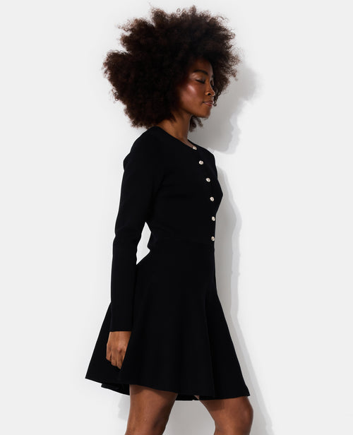 Robe en maille forme patineuse avec boutons - PIMKIE - 3