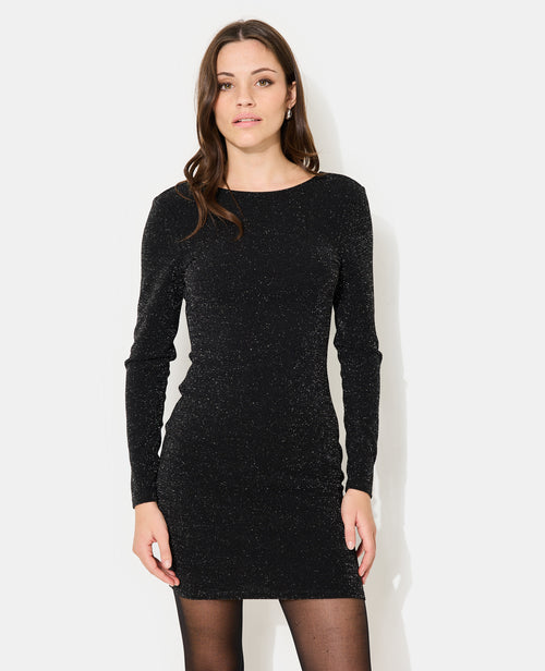Robe courte décolleté dos en maille avec lurex - PIMKIE - 5