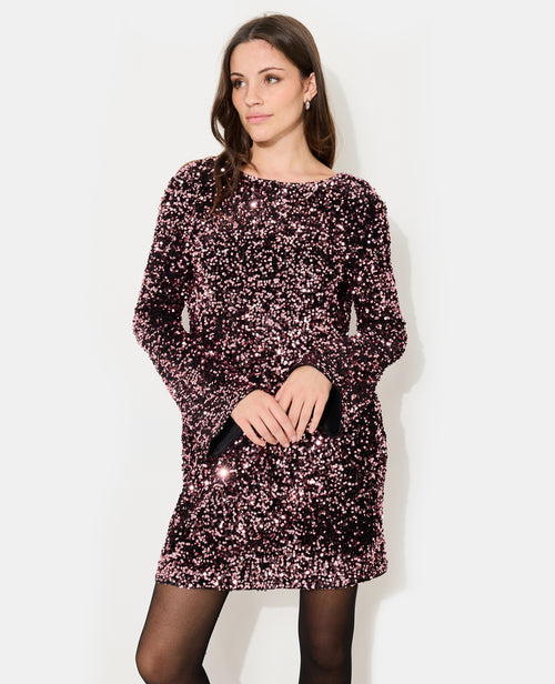 Robe courte dos V avec sequins - PIMKIE - 3