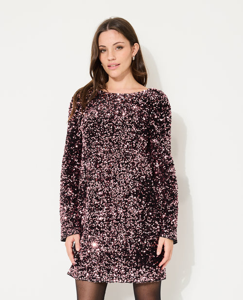 Robe courte dos V avec sequins - PIMKIE - 5
