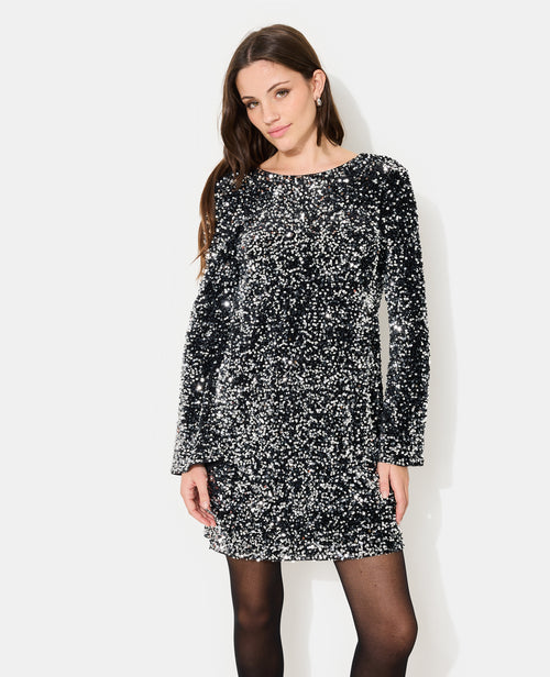Robe courte dos V avec sequins - PIMKIE - 3