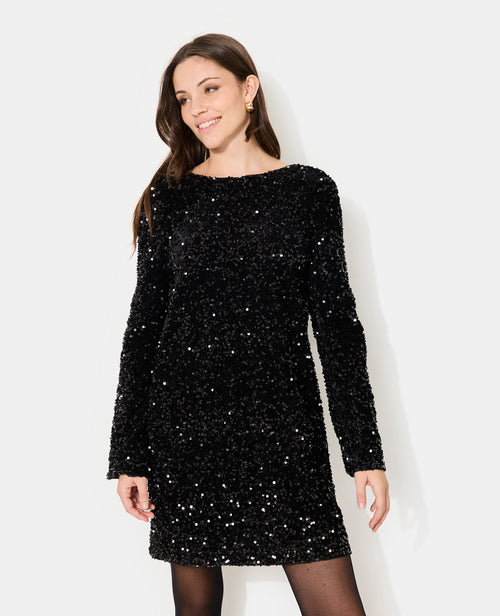 Robe courte dos V avec sequins - PIMKIE - 3