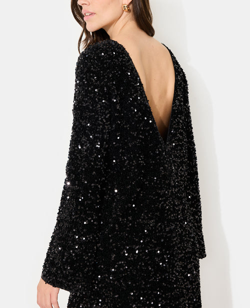 Robe courte dos V avec sequins - PIMKIE - 6