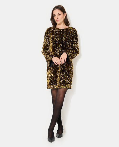 Robe courte dos V avec sequins - PIMKIE - 1