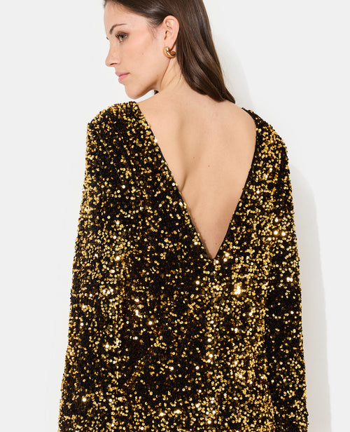 Robe courte dos V avec sequins - PIMKIE - 2