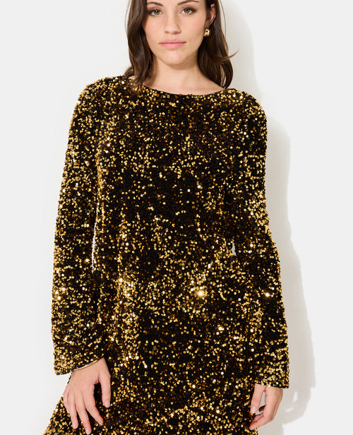 Robe courte dos V avec sequins - PIMKIE - 3