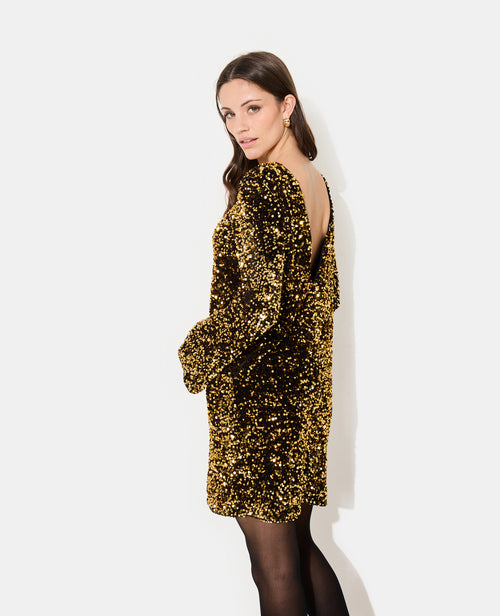 Robe courte dos V avec sequins - PIMKIE - 6