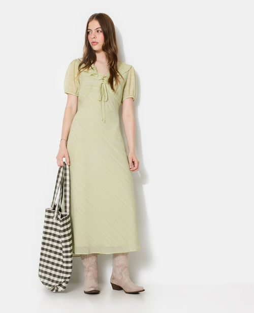 Robe longue avec col volanté et ceinture à nouer - PIMKIE - 1