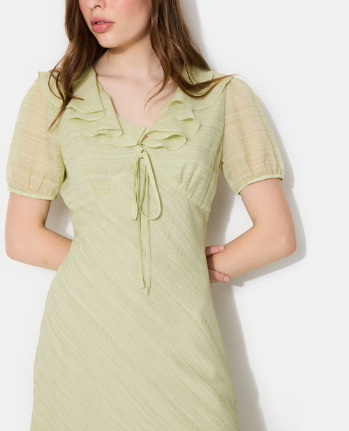 Robe longue avec col volanté et ceinture à nouer - PIMKIE - 3