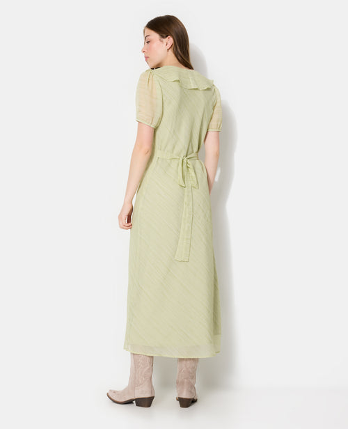 Robe longue avec col volanté et ceinture à nouer - PIMKIE - 6