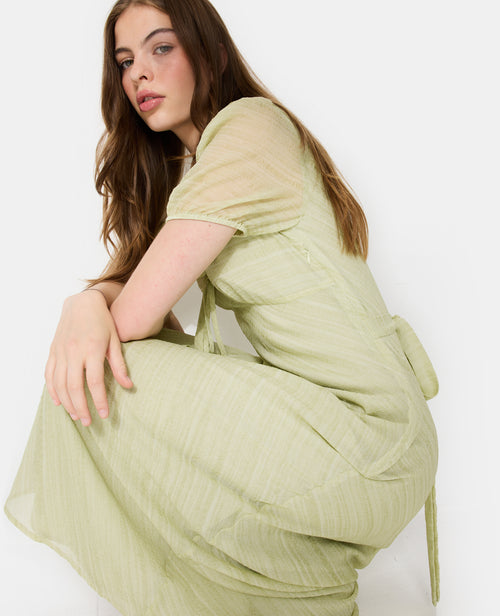 Robe longue avec col volanté et ceinture à nouer - PIMKIE - 7