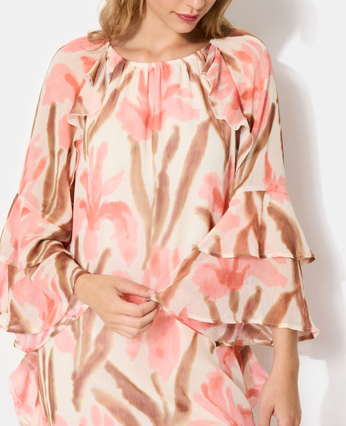 Robe courte en voile avec volants et motifs fleurs - PIMKIE - 2