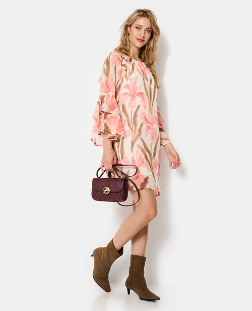 Robe courte en voile avec volants et motifs fleurs - PIMKIE - 3