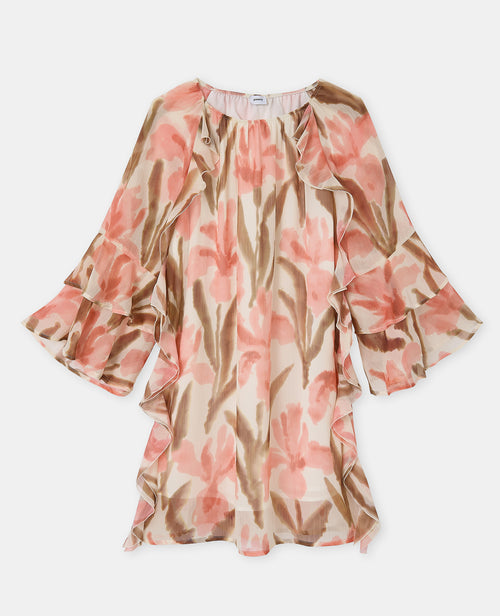 Robe courte en voile avec volants et motifs fleurs - PIMKIE - 4