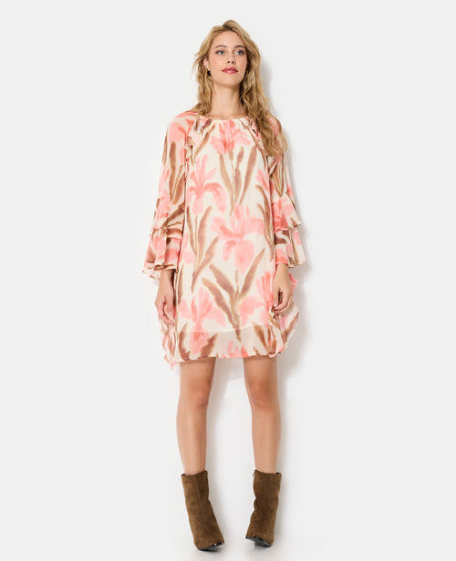 Robe courte en voile avec volants et motifs fleurs - PIMKIE - 7