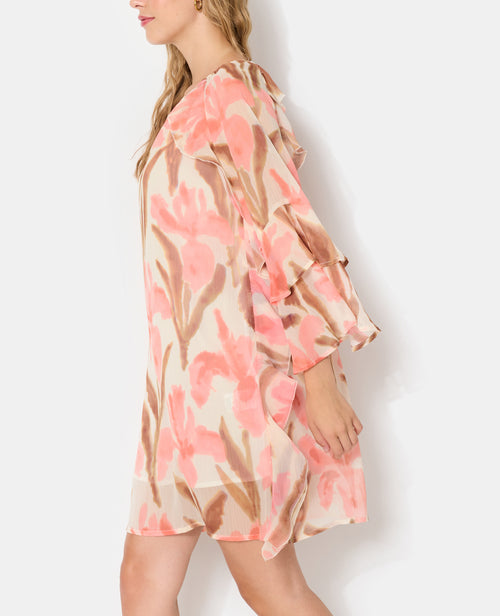 Robe courte en voile avec volants et motifs fleurs - PIMKIE - 8