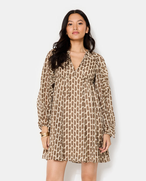 Robe en voile avec volants motifs cachemire - PIMKIE - 3