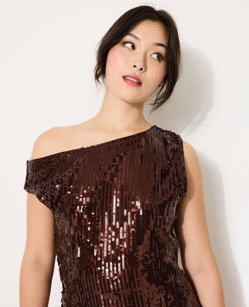 Robe courte asymétrique avec sequins - PIMKIE - 2