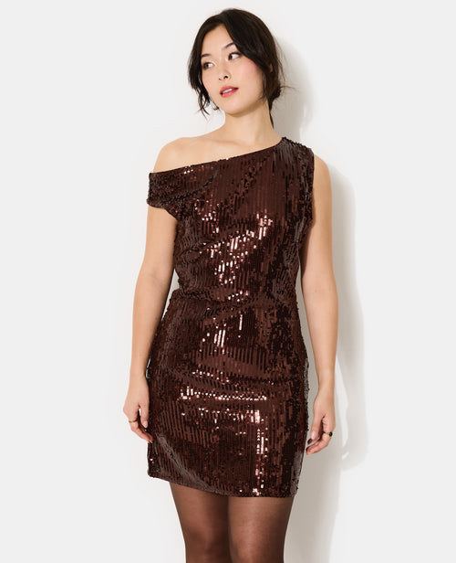 Robe courte asymétrique avec sequins - PIMKIE - 5