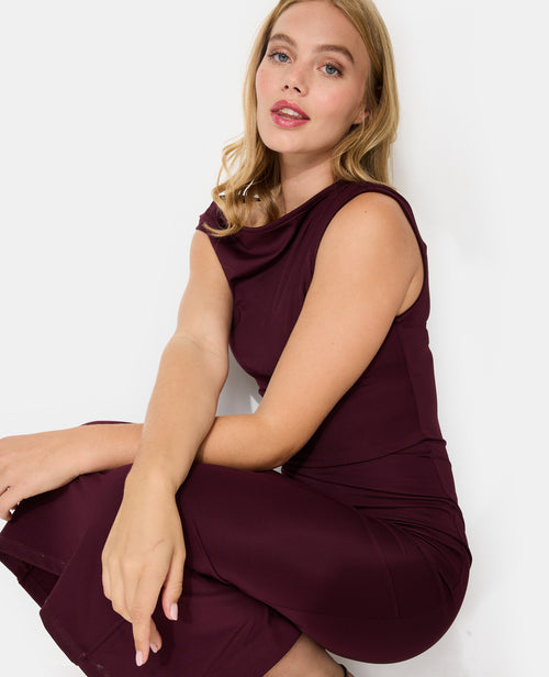 Robe longue en maille stretch avec fronces - PIMKIE - 7