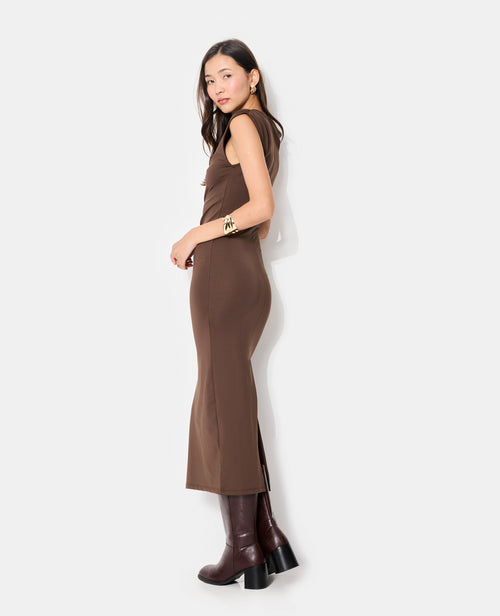Robe longue en maille stretch avec fronces - PIMKIE - 2
