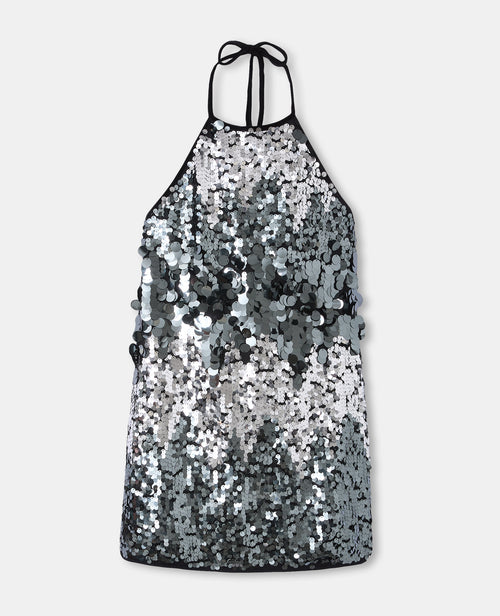 Robe courte dos-nu en velours avec sequins - PIMKIE - 4